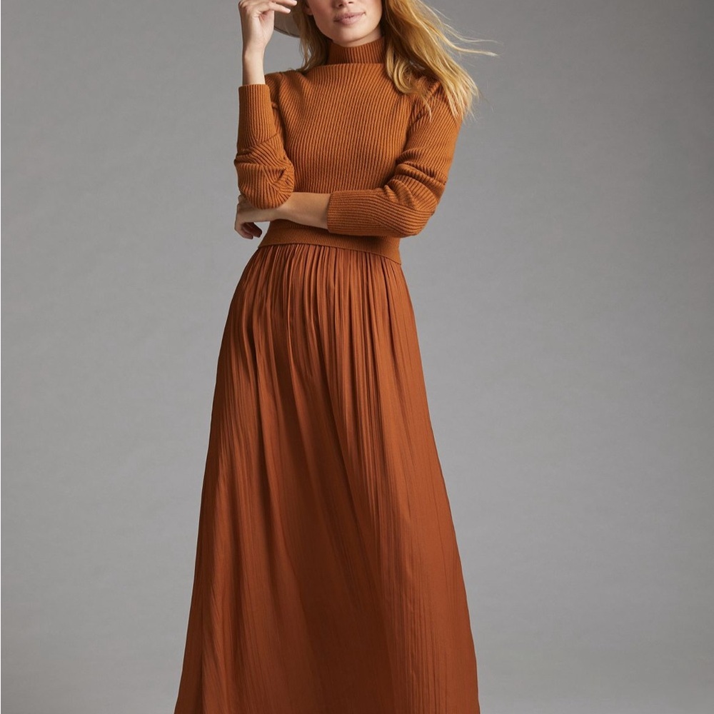 Elegant Rust Maxi Dress
